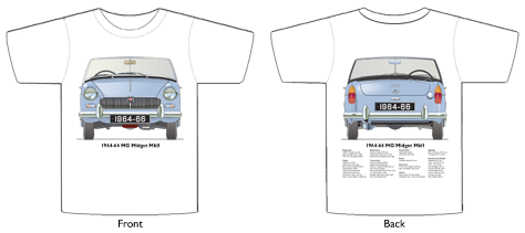 Midget MkII (wire wheels) 1964-66 T-shirt Front & Back